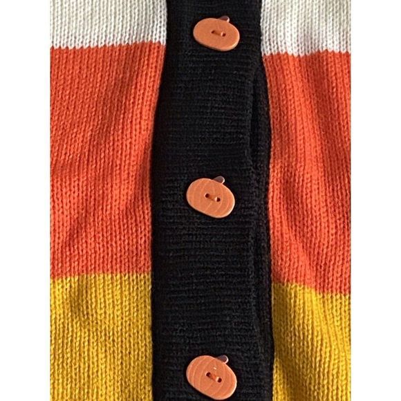 Mickey Mouse Candy Corn Disney Cardigan Sz M Her Universe Hot Topic Halloween - Picture 5 of 10